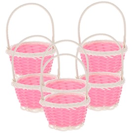 LABRIMP 6pcs Mini Woven Baskets Small Plastic Basket Perfect for Easter Egg Craft Miniatures Boys and Girls Picnic