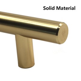 Zerniple Overall Length 300mm Brushed Brass T Bar Handle Pull Kitchen Cabinet Handle Solid Aluminum Alloy Drawer Wardrobe Pull Cupboard Knobs 192mm (2 Pieces)