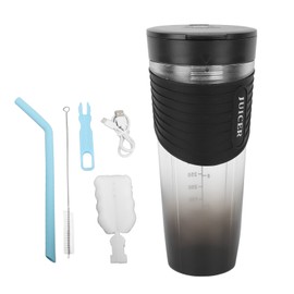 Portable Blender Waterproof USB Rechargeable Electric Fruit Mixer Shake Blender for Home Outdoor Black