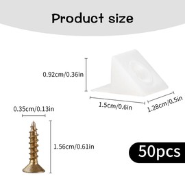 Tabanzhe 50 PCS Furniture Drawer Repair Kit with Screws,Drawer Bottom Sagging Repair Fix Mending Wedges,White Plastic Drawer Brackets Furniture Chest Draw Bottom Fixing Wedges