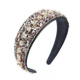 Diadema con Diamantes de Imitación para Mujer, Diadema con Cristales Brillantes, Acolchada, Ancha, Accesorios para El Cabello con Purpurina, Color Negro