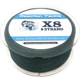 Reaction Tackle Braided Fishing Line - 8 Strand Moss Green 80LB 300yd