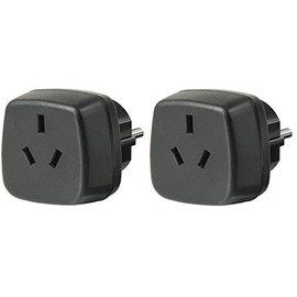 Pack of 2 Brennenstuhl travel plugs/adapters Australia, China - earthing contact black, 1508510 (2)