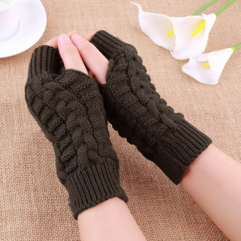 Patry Paquete 10x Guantes Sin Dedos Frió Invierno Lana