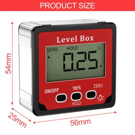Gvolatee Digital Protractor Digital LCD Spirit Level, Electronic Inclinometer, Digital Bevel Box, Level Box with Magnetic Base for Woodworking, Automotive and Construction
