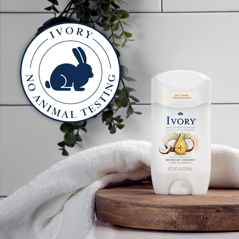 Ivory Aluminum Free Deodorant, Notes of Coconut, 24hr Gentle Deodorant,
