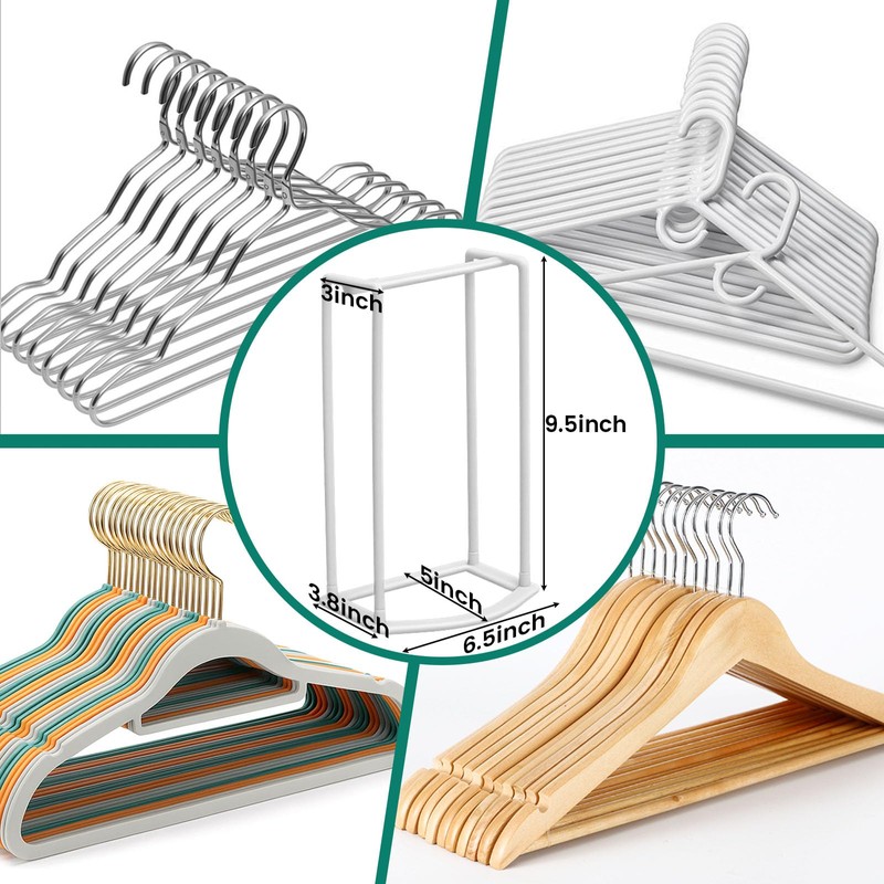HAKDAY Hanger Stacker Organizer Stand, White Portable Hanger Holder Laundry