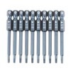 10 Pieces Triangle Screwdriver Bits 1/4 Inch Shank 65 mm