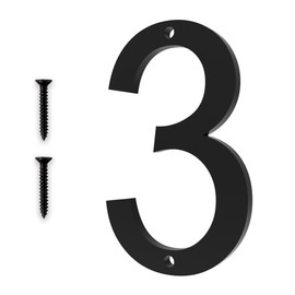 Acrylic Address Sign House Numbers for Outside, Easy to Install 3D Matte Weatherproof No Rust, Individual Building Numbers for Address Sign,Door Mailbox Decor Home Address Number (Number 3)