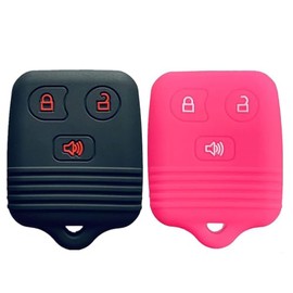 RPKEY Key Fob Cover for Ford: Mazda 3 Buttons Car Key Shell Fit for Explorer Edge Escape F150 Expedition Mercury Navigator Ranger Mariner| Rpkey Keyless Remote Case Replacement (Black+Pink)