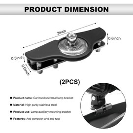 DXNQ 2 PCS LED Light Mounting Brackets, Adjustable Stainless Steel Hood Led Light Holder, LED Work Light Base Bar Pods Mount Bracket Clamp for Car SUV Truck, Car Accessories