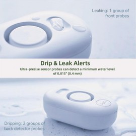 Water Leak Detector Sensor Alarm: Home Water Flooding Monitor Smart Sink Overflow Monitoring Adjustable Wet Moisture Alert Pipe Leakage Drip Detection Warning for Basement Floor 4Pack