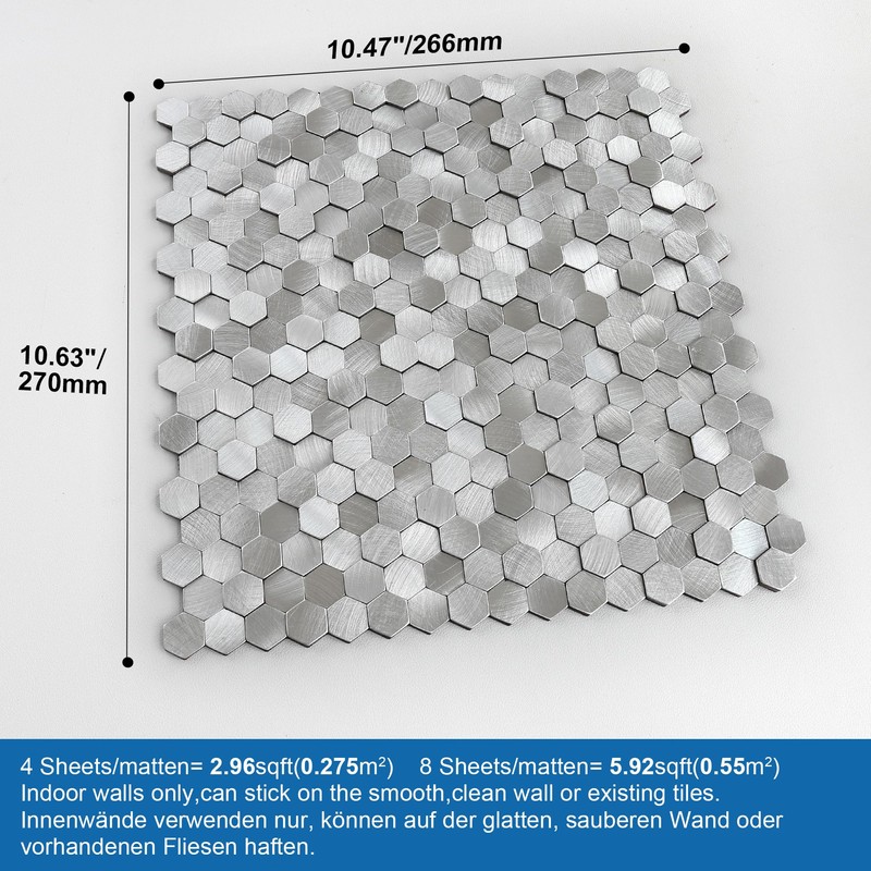 M MOFIT 3D Metal Peel and Stick Backsplash for Kitchen,Mini