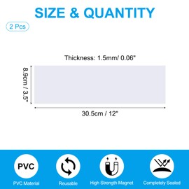 PATIKIL 12"x3.5" Magnetic Vent Cover, 2 Pack Floor Wall Air Registers Cover High Strength Magnetic Vent Blocker for Home RV HVAC Fireplace Furnace, White