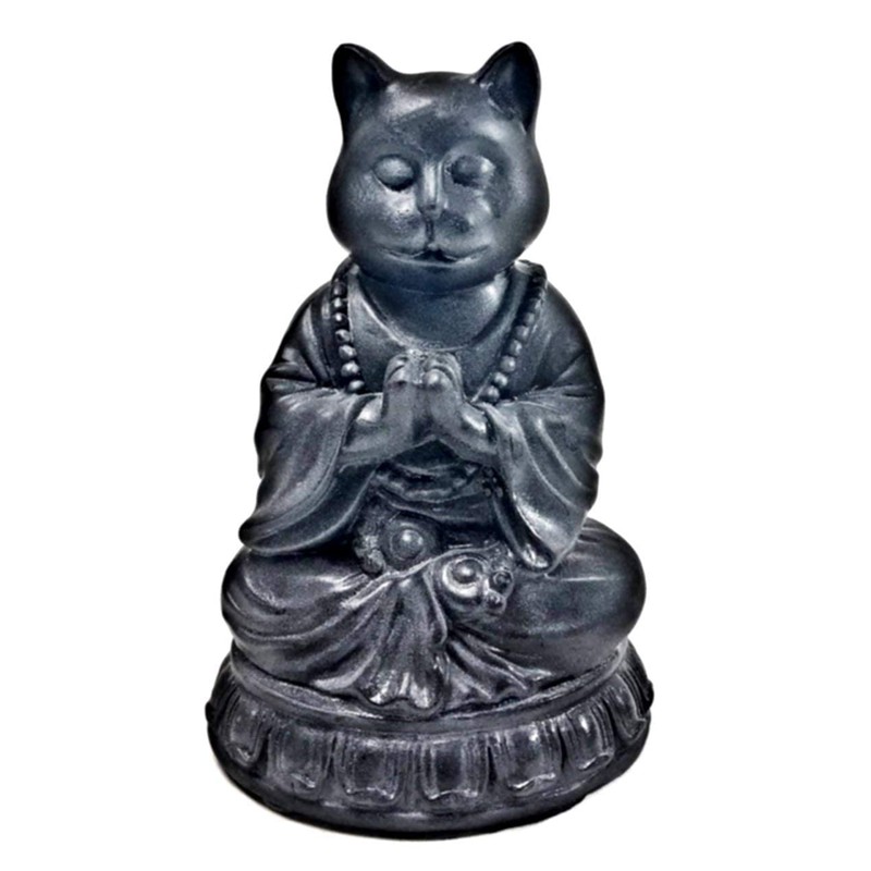 Bellaa 29615 Cat Statue Kitten Cute Pet Yoga Zen Pose