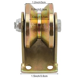 HAKZEON 8 PCS 2 Inch V Groove Wheel, V Type Casters with Bracket, Heavy Duty 1045 Steel Robust Pressure Bearing Roller Gate Wheels V Track for Sliding Gate Doors Track Rail Pulley