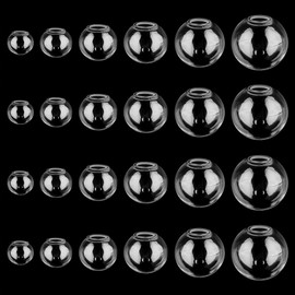 PH PandaHall 180pcs Mini Glass Globe, 6 Size Glass Ball Bottles Orbs Ball Wish Glass Ball Glass Spheres UV Planet Crystal Craft Ball for UV Resin Dice Pendant Charms Earring Making 8~18mm