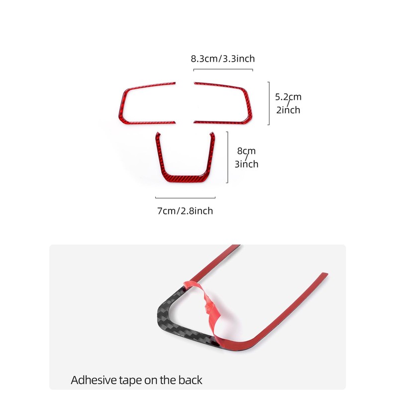 BETTERHUMZ Car Steering Wheel Button Frame Trim for Ford Mustang