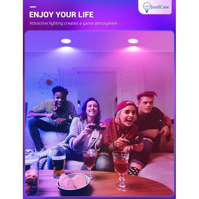 JandCase BR30 Color Changing Light Bulb, RGB+Warm+Cool White LED Flood