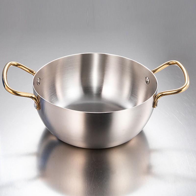 Korea Ramen Pot Stainless Steel Double Handle Fast Heating Ramen