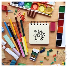 zAcheR-fineT Pig Stamp with Clover Leaf – New Year's Eve Stamp Lucky Pig Animal Stamp Sow Piglet Motif Stamp Craft Decoration Gift for Children