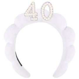 BAHABY 40th Birthday Headband 40th Birthday Decorations for Women Spa Headband for Washing Face