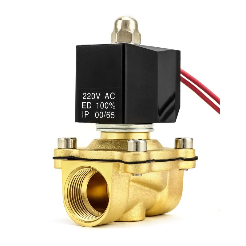 QWORK DN20 Solenoid Valve 220 V 3/4 Inch G Brass