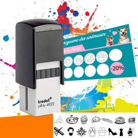 Trodat Printy 4922 Self-Inking Stamp Pad for Loyalty Cards, Personalise Stamp with Desired Text, 20 x 20 mm (Black)