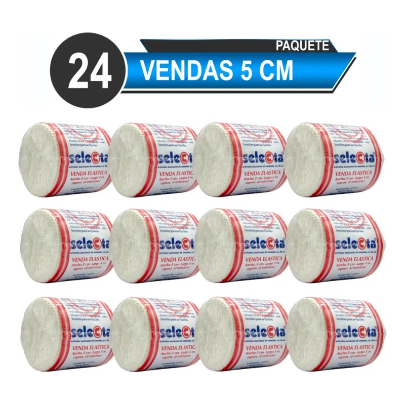 Venda Elástica De 5 Cm X 5 Mts Paquete Con