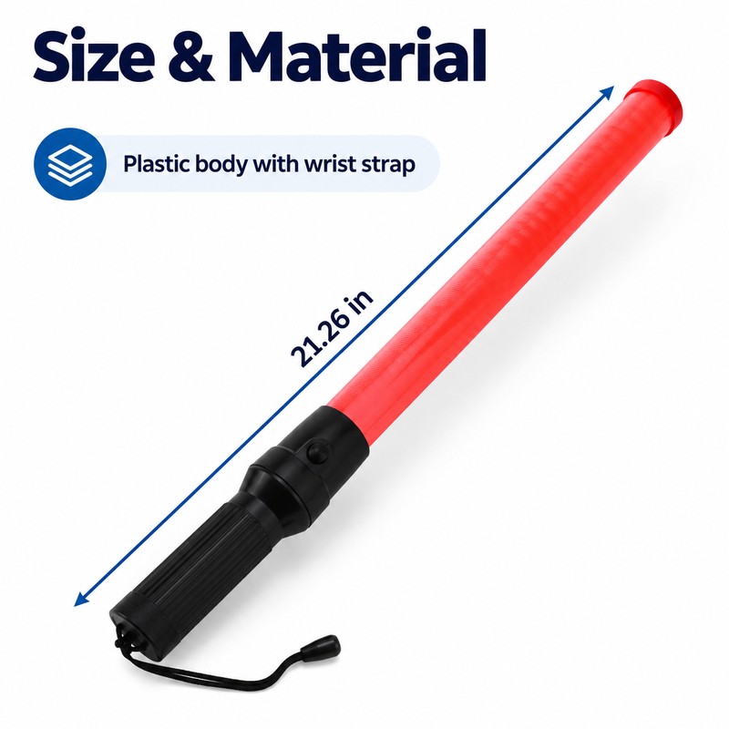 LED Traffic Wand, 21.26 Inch Handheld Lighted Traffic Control Baton,