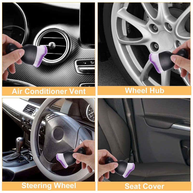 X AUTOHAUX Car Interior Dust Brush Soft Bristles Detailing Brush