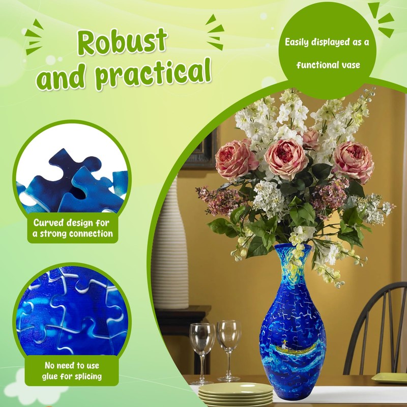 3D Puzzle Vase, 3D Arts Puzzle Vase for Adults Arc