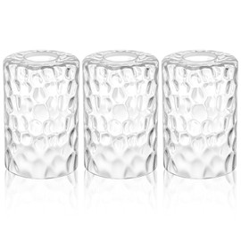 Teenyyou 6 Pcs Clear Hammered Glass Shade Replacements for Pendant Light Fixtures Glass Lamp Shade Cover, 1-5/8 Inch Fitter, 4"w x 6"h, Replacement Lamp Globe for Chandelier Wall Light