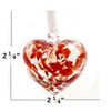 Ruby Blown Glass Heart Ornament - Small 3 inch Handmade