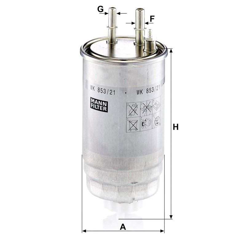 Original MANN-FILTER Fuel Filter WK 853/21 – For Passenger Cars