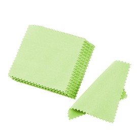 PUPPYSEW 50PCS Jewelry Cleaning Cloth Sterling Silver Cleaner Cloth Polishing Cleaning Cloth for Jewelry, Gold, Brass, Silverware, Coin, Ring, Watch Glasses and More (Fluorescent Green)