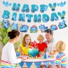 Axolotl Birthday Banner Decoration Blue Axolotl Birthday Party Decorations Cute
