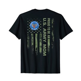 Vintage USA Flag Proud To Be An US Army Veteran Mom Funny T-Shirt