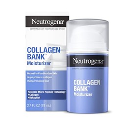 Neutrogena Crema hidratante facial de Banco de colgeno, crema de colgeno antienvejecimiento para cara y cuello, Bakuchiol, locin facial que apoya el  