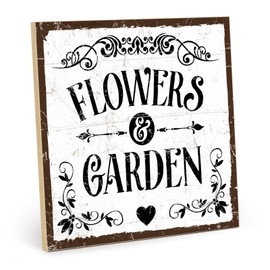 TypeStoff HS-00868 Wooden Sign with Saying - Garden - Vintage Look with Quote as Gift and Decoration on Flowers and Gardeners