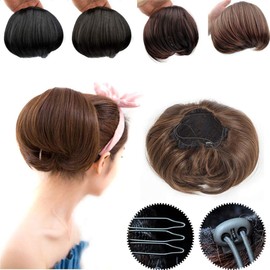 Remeehi Bun Chignon Extensions Ponytail Wig, Hair Extension, Point Wig, High Hair Enhancement, Inner Wig, Easy to Wear, For Work or School Commutes, Bride Wig, Light Brown