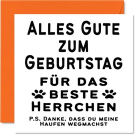 Stuff4 Birthday Cards For Dad From The Dog - For The Best Man - Dog Birthday Card From Dog To Dad Funny Dog Dad Gifts 145mm x 145mm Funny Greeting Cards