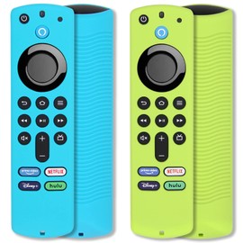 2pcs Pinowu Firestick Fernbedienungs Schutzhülle, kompatibel mit Fire TV Stick 4K / 4K Max Alexa Sprach-Fernbedienung (3. Generation) mit Handgelenkschlaufe (Grün und Türkis)