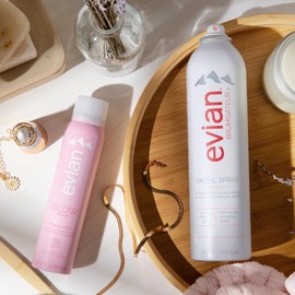 Evian Facial Spray Prep & Glow Bundle - Instantly Hydrate & Nourish - Blend Makeup - Boost Radiance - Natural Skincare - All Skin Types