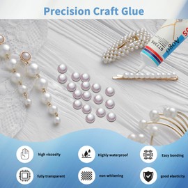 Jewelry Glue for Jewelry Making，Clear Rhinestone Craft Glue, Semi Fluid High Viscosity, for Jewelry, Gems, Pearls, Metals, Ceramics，High-Strength Glue, Waterproof,2 oz.