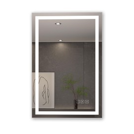 Réflexon 24x32 inch Lighted Vanity Mirror with Dimmable LED Lights, 3 Color Modes, Smart Touch Control, Color Temperature Changing, Defogger, Makeup Mirror for Bathroom