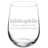 Wine Glass Goblet Reader Bibliophile Loves Books (17 oz Stemless)