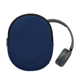 kwmobile Cover Compatible with Sony WH-CH520 / WH-CH510 / MDR-ZX110 Case - Neoprene Headset Cover - Pouch w/Zipper - Dark Blue