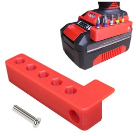 Decoralin Magnetic Bit Holder Compatible with Einhell Impact & Combi Drills – Holds 5 Bits, Easy Installation with Included Screw – Red Accessory Attachment (Left Side)