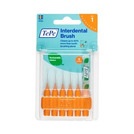 Cepillo Interdental Tepe (0.45mm) #1 Naranja - 6 Piezas Limpieza interdental Blister con 6 piezas.